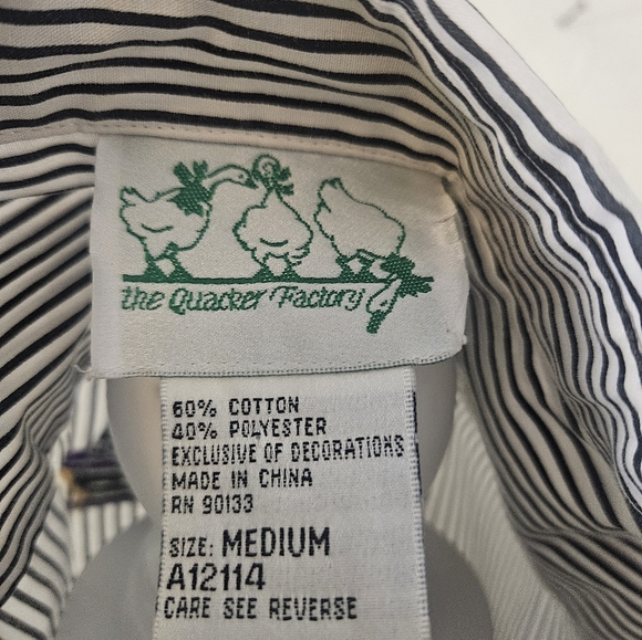 Quacker Factory Noah's Ark Stripped Embroidered Blouse For Women. Size Medium - Picture 13 of 13